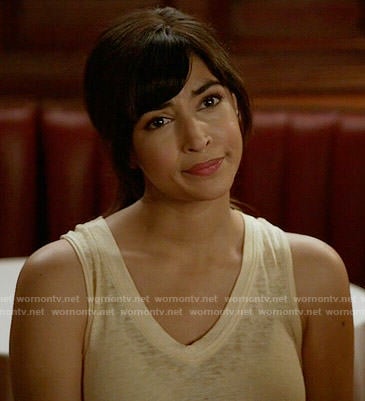 Cece’s yellow v-neck tank top on New Girl