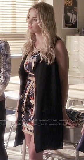 Hanna’s black floral dress on Pretty Little Liars