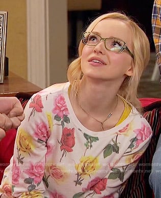 Maddie’s rose print sweater on Liv and Maddie