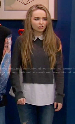 Maya’s grey layered sweater on Girl Meets World