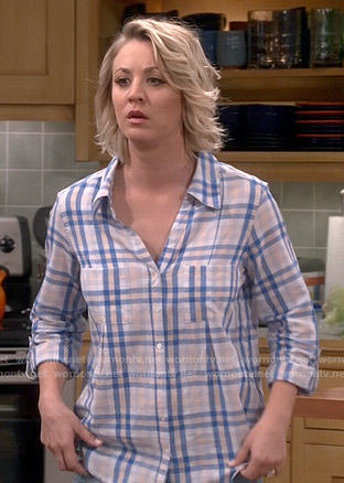 Penny’s cream and blue plaid shirt on The Big Bang Theory