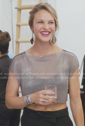 Phoebe’s chainmail crop top on Girlfriends Guide to Divorce