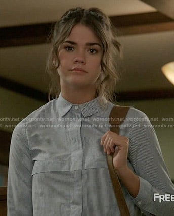 Callie’s blue pinstriped shirt on The Fosters