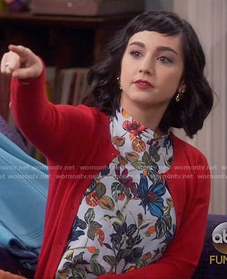 Mandy’s floral high-neck top on Last Man Standing
