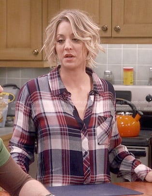 Penny’s navy and red plaid shirt on The Big Bang Theory