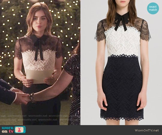 Sandro Rozen Dress worn by Aria Montgomery (Lucy Hale) on Pretty Little Liars