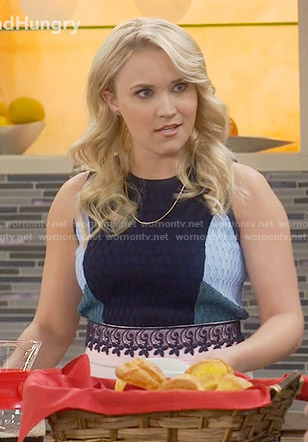Gabi’s blue colorblock top on Young and Hungry