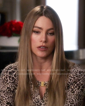 Gloria’s leopard print keyhole top on Modern Family