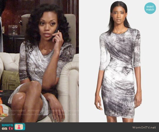 Helmut Lang Nova Print Dress worn by Hilary Curtis (Mishael Morgan) on The Young and the Restless