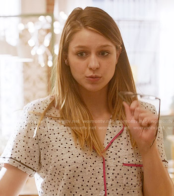 Kara’s polka dot pajamas on Supergirl