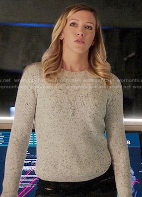 Laurel’s white speckled sweater on Arrow