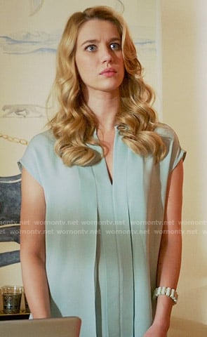 Petra’s light blue pleated top on Jane the Virgin