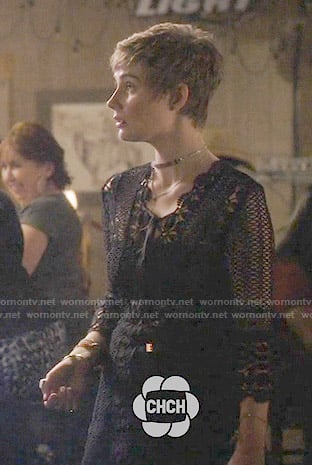Scarlett’s black crochet dress on Nashville