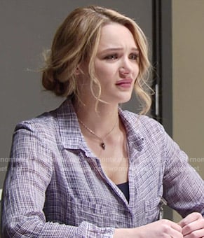 Summer’s blue checked shirt on The Young and the Restless
