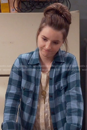 Eve’s blue and green checked shirt on Last Man Standing