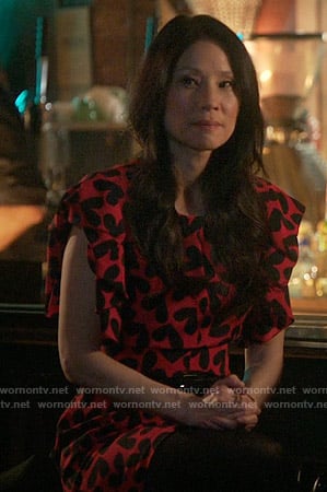 Joan’s red heart print dress on Elementary