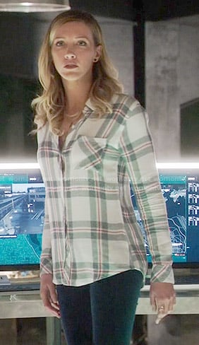 Laurel’s white plaid shirt on Arrow