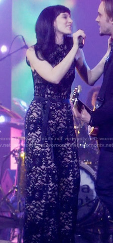 Layla’s black lace jumpsuit on Nashville