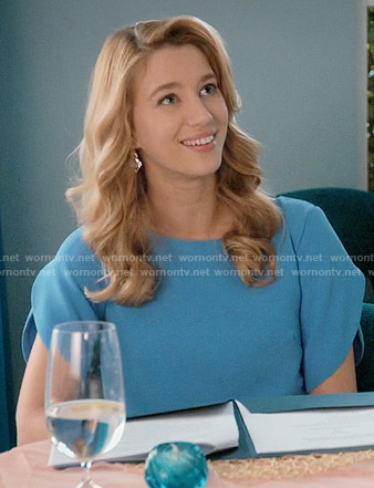 Petra’s blue tulip sleeve dress on Jane the Virgin
