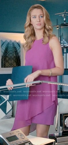 Petra’s magenta asymmetric overlay dress on Jane the Virgin