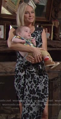 Sharon’s grey leopard print dress on The Young and the Restless