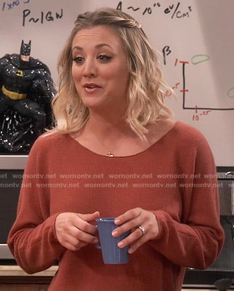 Penny’s terracotta sweater on The Big Bang Theory