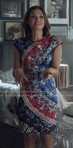 Heather’s crystal printed dress on Beauty and the Beast