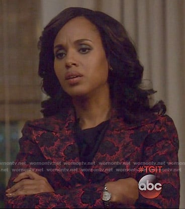 Olivia’s floral jacquard coat on Scandal