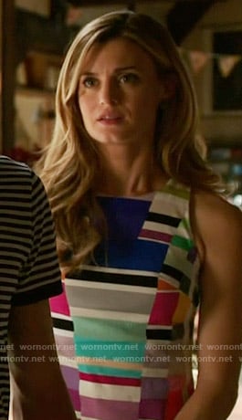 Paige’s multi colored stripe print dress on Royal Pains