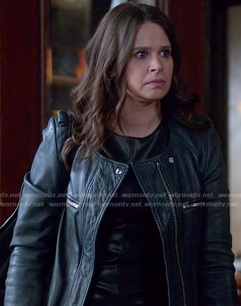 Quinn’s black leather jacket on Scandal