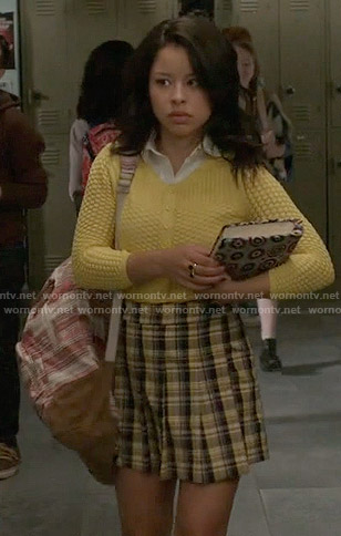Mariana’s yellow cardigan and plaid skirt on The Fosters