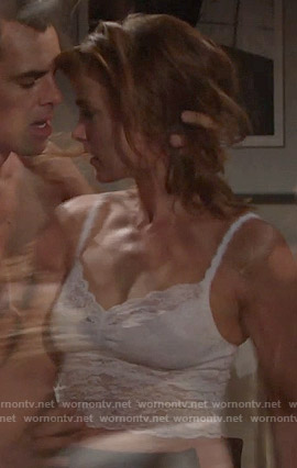 Phyllis’s white lace cami on The Young and the Restless