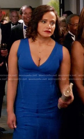 Zoila’s blue bandage gown on Devious Maids