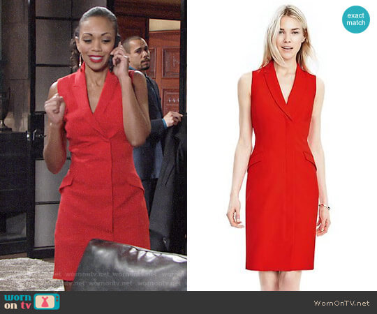 Banana Republic Sleeveless Tux Dress worn by Hilary Curtis (Mishael Morgan) on The Young and the Restless