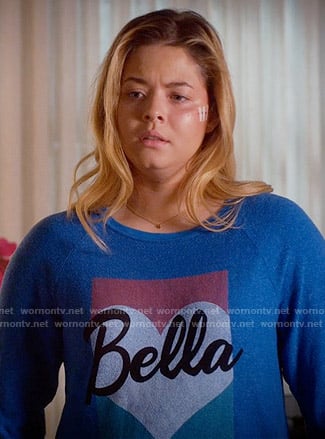 Ali’s blue Bella sweatshirt on Pretty Little Liars