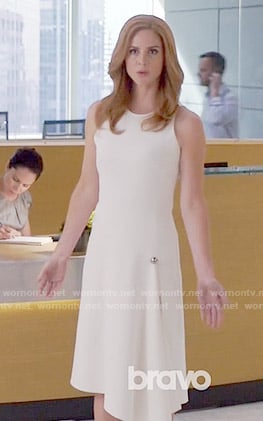 Donna’s white dress with silver button on Suits