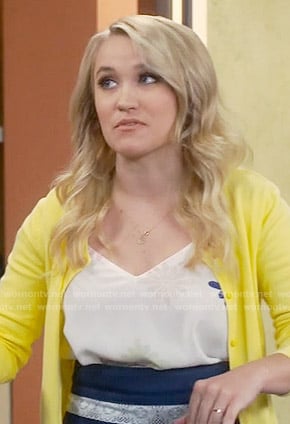 Gabi’s white flower printed camisole top on Young and Hungry