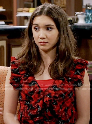 Riley’s plaid ruffled top on Girl Meets World