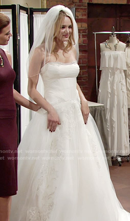 Summer’s strapless wedding gown on The Young and the Restless