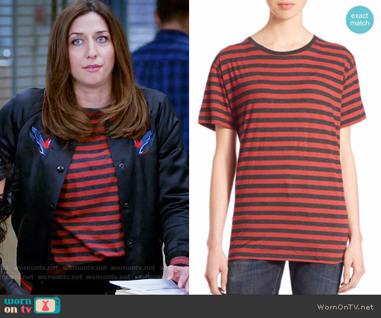 R13 Boy Striped Cotton Tee worn by Gina Linetti (Chelsea Peretti) on Brooklyn Nine-Nine