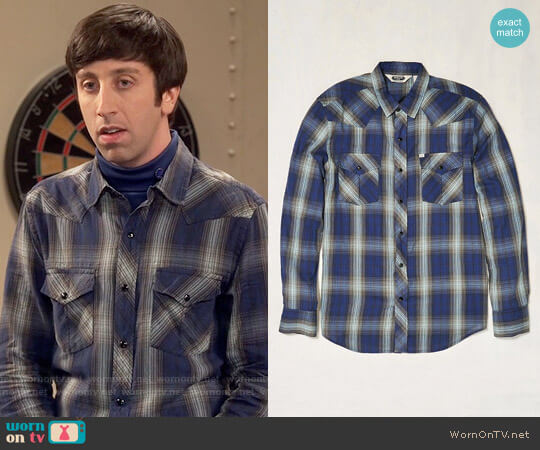 Salt Valley Shadow Plaid Western Button-Down Shirt worn by Howard Wolowitz (Simon Helberg) on The Big Bang Theory
