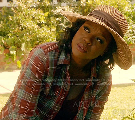 Annalise’s red plaid shirt on How to Get Away with Murder