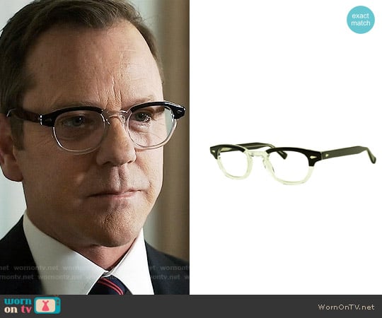 Dolabany Eyewear Arnold Glasses in Black Crystal worn by Tom Kirkman (Kiefer Sutherland) on Designated Survivor