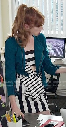 Lauren’s striped cutout dress on Younger