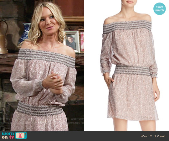 Rebecca Minkoff Cara Off-The-Shoulder Mini Dress worn by Sharon Newman (Sharon Case) on The Young and the Restless