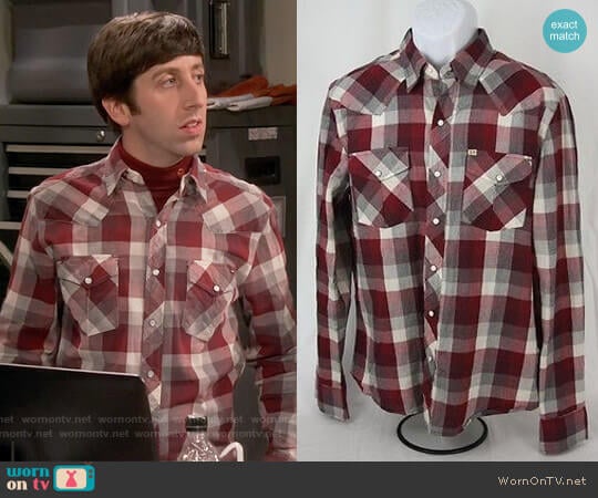 Salt Valley New Texas Plaid Western Shirt worn by Howard Wolowitz (Simon Helberg) on The Big Bang Theory
