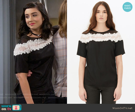 Sandro Eve Top worn by Mandy Baxter (Molly Ephraim) on Last Man Standing