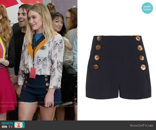 10 Crosby by Derek Lam Sailor Shorts worn by Kelsey Peters (Hilary Duff) on Younger