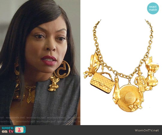 Chanel Gold Plated Charm Necklace w/6 Charms worn by Cookie Lyon (Taraji P. Henson) on Empire