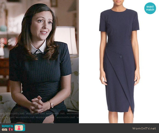 DKNY Pinstripe Asymmetrical Dress worn by Emily Rhodes (Italia Ricci) on Designated Survivor